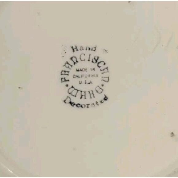 Vintage 1940s 2 Franciscan Apple Salad/Dessert Plates 8 inches Hand Painted READ - Picture 4 of 7